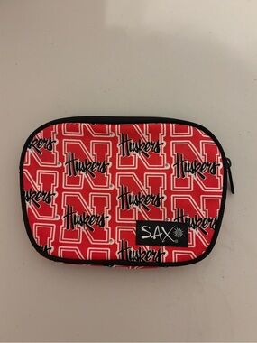 SAX Nebraska Huskers Red Zip Pouch